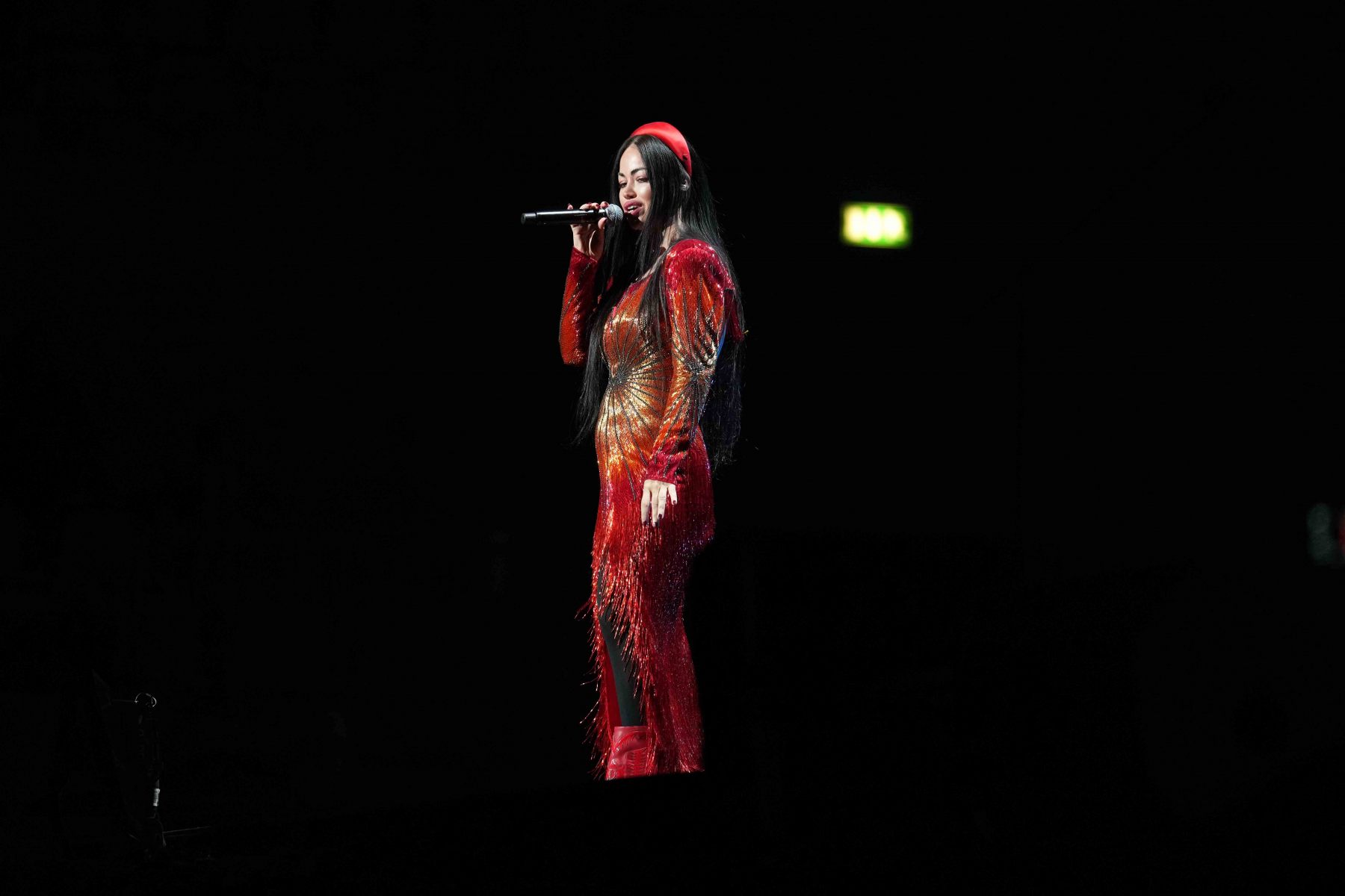 01.12.2023 Aura Dion beim Tourauftakt von Night of the Proms 2023 in der ausverkauften SAP Arena Mannheim.