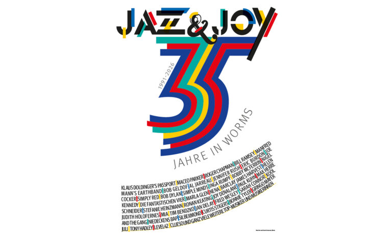 Kunstdruck zum 35. Jubiläum von Worms: Jazz & Joy nach dem Festivalplakat von Klaus Krier aus dem Jahr 1991