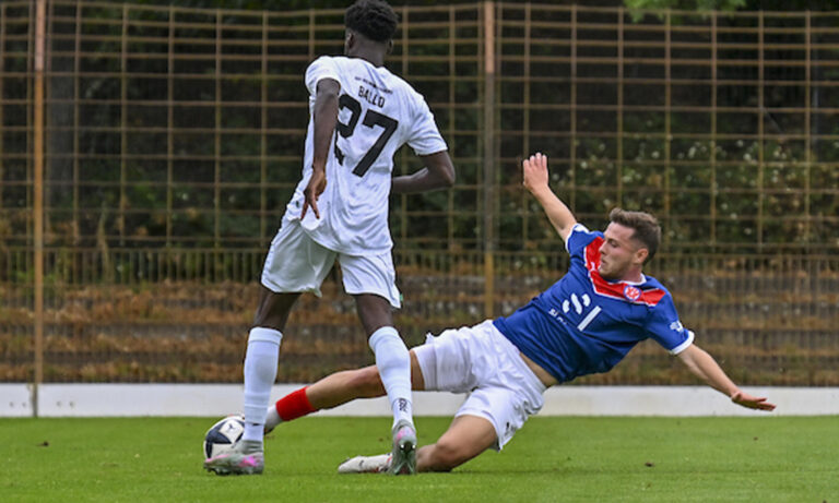Spielszene zwischen dem VfR Mannheim und SGV Heilbronn-Freiberg am 22. August 2026 im Rhein-Neckar-Stadion